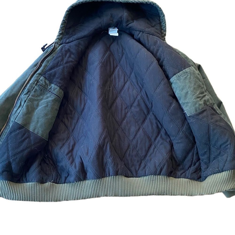 Carhartt Coat J130 MOS Moss Green Hooded Jacket Quilted Rare XL Tall - Picture 3 of 8